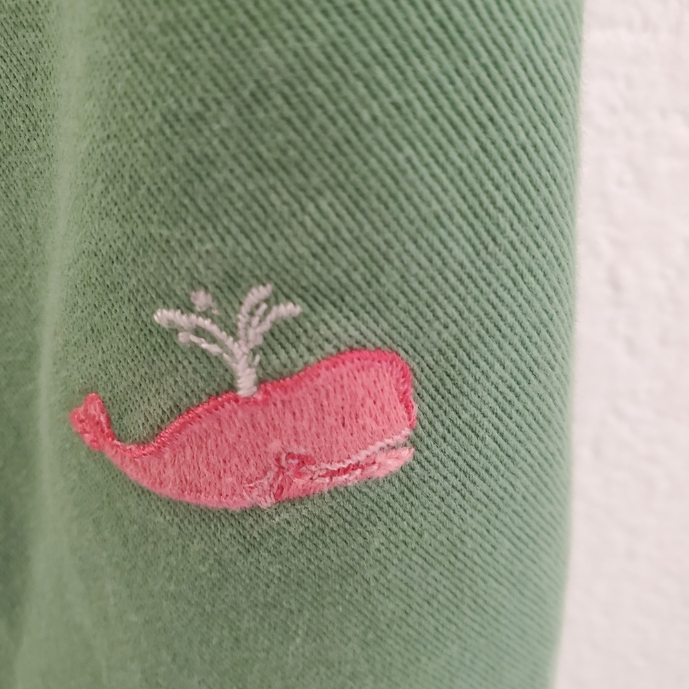J Crew Vintage Whale Chino Crop Pants Favorite Fit Green Cotton Pink Embroidery - Picture 3 of 13